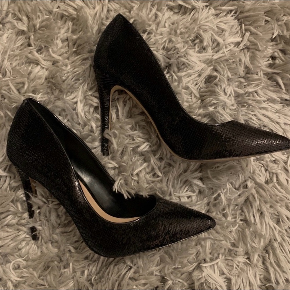 Aldo Black Sequin Heels